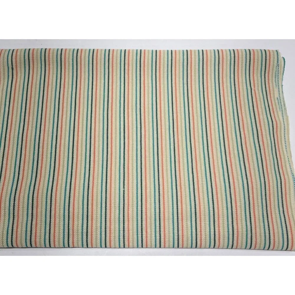 Fabric Piece Knit‎ Stripe Tan Green Coral Teal 45